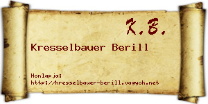 Kresselbauer Berill névjegykártya